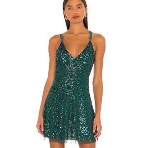 Free People Emerald Sequin Dress Size M